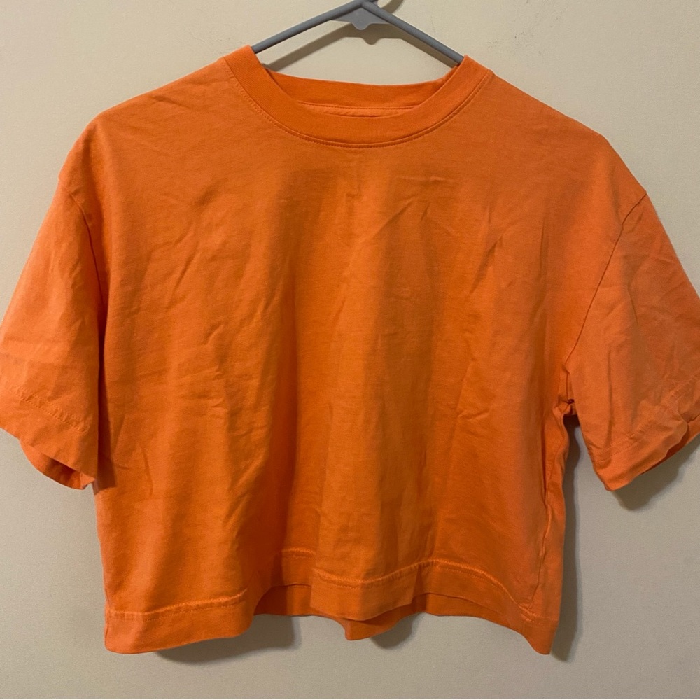 EVERLANE 100% Organic Cotton Cropped Boxy Tee Shirt